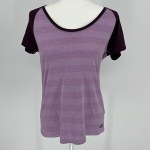 North Face Flash Dry Athletic Running Short Sleeve Shirt Purple Size Medium
